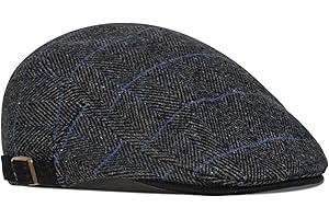 besbomig Hommes Béret Casquette Plate Golf Driving Newsboy Hat Flat Cap - Wool Felt Unisexe Cap Vintage Rétro Automne 56-59CM en Tweed Taille Unique