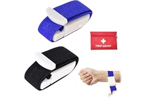 TOULIFLY Stauschlauch, Venenstauer, 2 Stücke Blutabnahme Tourniquet, Fast Tourniquet mit Schnalle für Ärzte, Medical Nurse Tourniquet, für Medizinische Notfall Krankenschwester Erste Hilfe (Schwar+Blau)