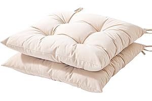 HAMO Garden Chair Cushions Outdoors Seat Pads, Set of 2, 45x50 cm, 18x20 inches (Natural)