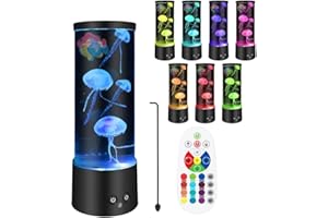 AVCXEC Quallen Lampe, 17 Farbe Jellyfish Lamp Lavalampe Quallen Fantasy Quallen Aquarium Lampe mit Fernbedienung, Quallen Farbwechsel Stimmungslicht für Kinder Schlafzimmer Zuhause Büro Geschenke