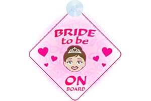 mybabyonboard UK Bride To Be On Board Autoschild für bevorstehende Hochzeitsgeschenk oder Junggesellinnenabschied, nicht personalisierbar