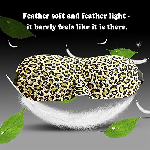 ALLTOP Seamless 3D stereoscopic breathable soft sponge eyeshade - 100% Pure Silk Filled Eye Mask / Sleeping Mask Sleep Mask for Bedtime & Travel - Leopard