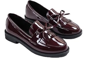 WXHN Nero Pelle Verniciata Delle Donne Mocassini Piattaforma Scarpe Slip-on per Le Donne Primavera Britannico Nappa Casual Appartamenti Scarpe Donna