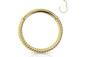 YEBOCIYO Piercing Naso Helix Piercing Septum Piercing Acciaio Chirurgico Piercing Ombelico Piercing Conch Piercing Labbro Sopracciglio Daith Oro Argento Nero Oro Rosa Arcobaleno 16G