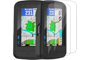 Moorovgi Custodia+2 Pezzi Vetro Temperato per Wahoo ELEMNT ROAM,Pellicola Protettiva Proteggi Schermo Accessorio per Computer da Bici GPS per Wahoo ELEMNT ROAM
