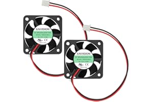ANVISION 2-Pack 40 mm x 10 mm 12V DC Brushless Ventola di Raffreddamento con Doppio Cuscinetto a Sfera, 2 Pin