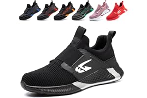 AFJYG Sicherheitsschuhe Herren Leicht Arbeitsschuhe Damen Atmungsaktive Stahlkappenschuhe Sportlich rutschfeste Schutzschuhe Breathable Arbeitsturnschuhe mit Stahlkappe