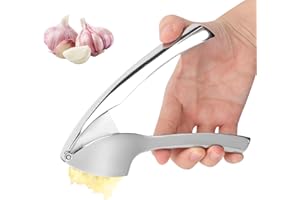 Presse Ail Manuel, Ecrase Ail Manuel, Presse-ail Professionnel, Garlic Press, Solide et Durable, Facile à Utiliser et à Nettoyer, Alliage de Zinc, pour écraser L'ail et le Gingembre