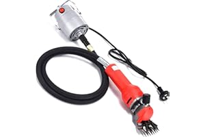 CHHMAELOVE 1000W Professionale Elettrico Macchina, di Taglio dei Capelli Clipper Tosatura delle Pecore Lana Animale,Tosatrice per Pecore,La Separazione del Motore,con Albero Flessibile,Red