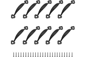 JINXM 10 Retro Rustic Zinc Alloy Furniture Handle Door Knob Handle for Kitchen Barn Door Garden Shed Wooden Cabinet Drawer (80 mm)