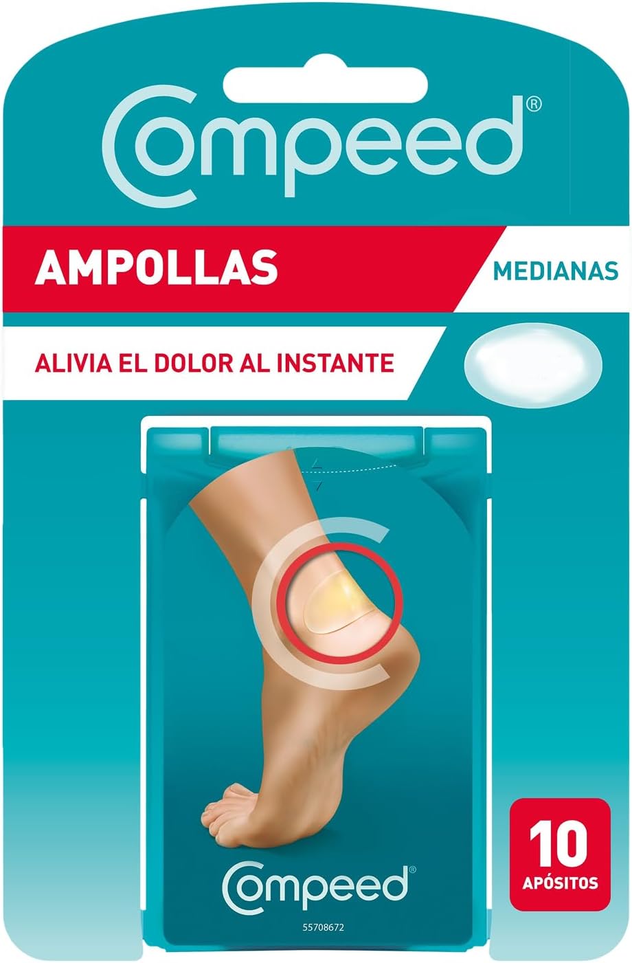 COMPEED Ampollas Medianas, Protección Contra Rozaduras, Pack 10 uds