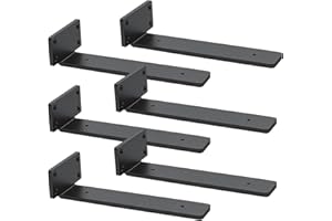 JNRFTY 6 Pezzi Staffe per Mensole Pesanti Invisibile,Carico Massimo 45kg,Per Mensole in cucina, Studio, Giardino