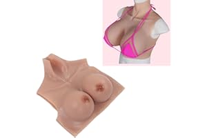 JONLAKI Silicone Fake Breasts, Silicone Fake Boobs, Soft Silicone Fake Tits, Color 2 with Charming Appearance, Suitable for Post Surgery Recovery (C Cup)