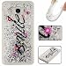 Produktbild KSHOP Hardcase Hülle TPU Silikon für Samsung Galaxy J5 (2016)J510 mit Flüssigkeit - Schale Etui Case Cover Softshell Backcover Case Schutzhülle Cover Wasser mit Schneekugel Sterne Design in Hellblau Transparent 3D Kreative - Silber Treibsand Sand Smile
