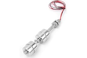 TOMOTATO Edelstahl Wasserstandssensor 0~220 V Flüssigkeitsstandsensor Schwimmerschalter, Doppelkugel Niveausensor für Wasserpumpe Pool Garten Teich Schwimmbad Tank Becken(100mm)