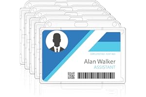 emperoch 5 sztuk etui na dowód osobisty, uchwyt na karty identyfikacyjne, do 2 kart PC, identyfikator z otworem na kciuk, na karty biznesowe (poziome)