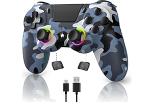 ancihdgm Wireless Controller für PS4,Controller Kompatibel mit PlayStation 4/Pro/Slim/PC/P3/Android/IOS,Ersetzen Sie den PS4 Controller unterstützt Dual Vibration/6 Achsen Gyroskop/RGB Licht/1000 mAh