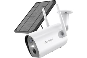 YESKAMO Solar Security Camera Outdoor Wireless, 2K Rechargeable Battery Operated WiFi CCTV Camera, Wireless Camera with 150 Days’ Battery Life, 2 Way Talk, Night Vision, Motion Detection, Siren