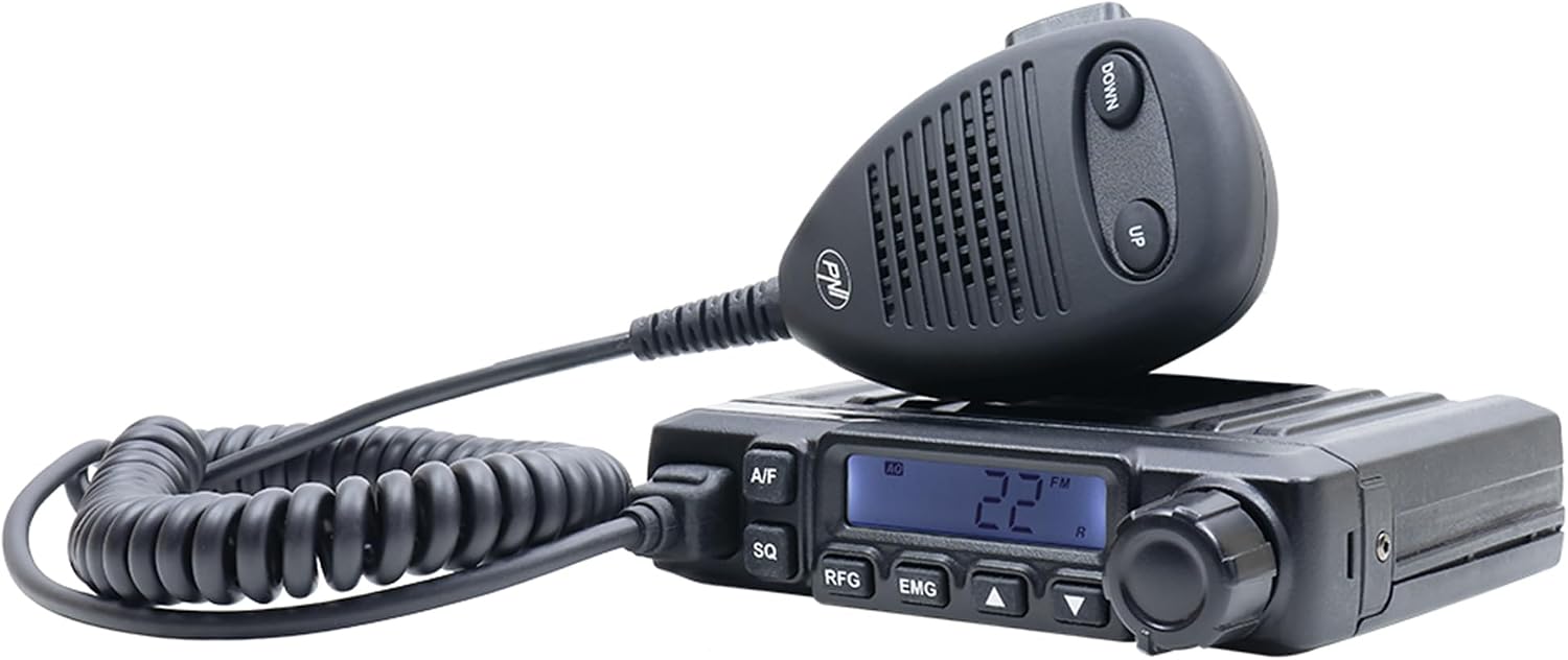 Radio CB PNI Escort HP 6500, Banda Ciudadana, multiestándar, 4W, 12V, ASQ, Ganancia RF, enchufe de mechero incluido, conmutador AM/FM solo para banda UE