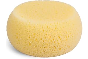 Suavinex, Esponja Hidrófila para Bebés, Esponja para Bebé Recién Nacido, muy Suave y Absorbente, de Larga Duración, para el Aseo Diario, Tamaño Grande, Amarillo, 1U