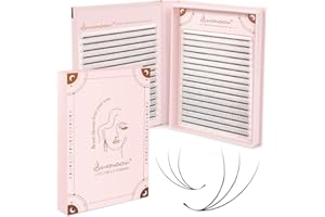 Lunamoon 1280pcs Premade Fans Lashes 3D Extension de Cils Cils Prefait Bouquet Cils Volume Russe Eyelash Extensions Cils Bouquet Soie (3D-0.07-D, 8-15mm)