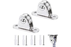 YITOBICI Kółka zwrotne z łożyskami dwustronnymi, metalowe kółka zwrotne, z łożyskami kulkowymi, blok stojący, blok do lin, z 4 śrubami i 4 białymi tulejami z tworzywa sztucznego (2 sztuki)