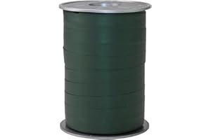 PRÄSENT Nastro color verde cupo, rocchetto di nastro pacchi, lungh. 200 m, largh. 10 mm, nastro bianco verde cupo per decorare e per bricolage, nastro effetto carta per regali in tutte le occasioni