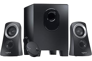 Logitech Z313 Sistema de Altavoces 2.1 con Subwoofer, Sonido Pleno, 50W de Pico, Graves Potentes, Entrada Audio 3.5 mm, Mando