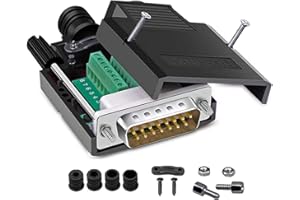 PENGLIN Connecteur Mâle DB15 sans Soudure, 2 rangées de 15 Broches RS232 D-SUB Adaptateur série