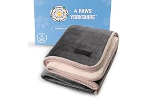 4 PAWS YORKSHIRE | 100% Waterproof Dog Blanket | 100x127 | Washable | Easy Clean, Durable, Soft Pet & Puppy Blanket | Waterproof Dog Blanket To Protect Your Sofa, Bed & Car | Yorkshire Brand