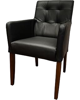 Quattro Meble Schwarz Echtleder Esszimmerstuhle Massivholz Stuhle David Arm Lederstuhle Sessel Mit Armlehnen Echt Leder Esszimmer Stuhl Amazon De Kuche Haushalt