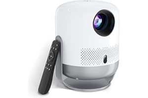 VISULAPEX Przenośny Projektor【360° obrotowy+Elektryczna ostrości】 Obsługa Wi-Fi Bluetooth Full HD 1080P Projektor kina domowego 200'' do telefonu/smartfona/TV Stick/HDMI/USB