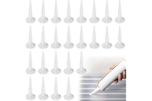 Molbory - Lot de 25 embouts de silicone en forme de cône blanc, embouts en silicone pour pistolet à scellant, applicateur d’embouts de scellant réutilisable, capuchon de scellant à piston époxy