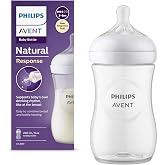 Philips Avent Biber&oacute;n Natural Response: biber&oacute;n para beb&eacute;s reci&eacute;n nacidos de 260 ml, sin BPA, a partir de 1 mes (modelo SCY90