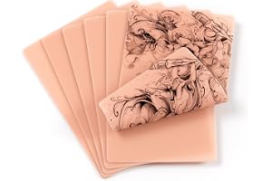 EZ 3 mm tatuering träningshud - 6 st (20 cm x 30 cm) A4-storlek, mjuk silikontatuering falsk hud, tomma dubbla sidor mjuk hud