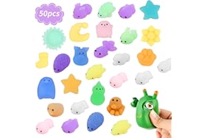 MINISOISO 50 sztuk Kawaii Mochi Squishy Toys - Anti Stress Mochi Squishy - Kawaii Squeeze Mini Figurki - Noctiluque Soft Squeeze - Too Cute Squishy Animal - Nagroda Prezent dla Dziecka Dziewczynki