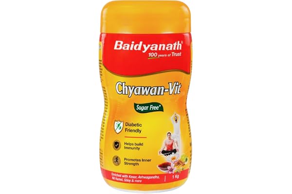 Baidyanath Sugarfree Chyawan-Vit 1kg- Specially Formulated Chyawanprash With No Added Sugar- With Benefits Of Amla, Ashwagandha And Kesar