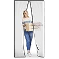 Zanzariera Magnetica 125x225 cm per Porte, Upgrade Tenda Zanzariera Porta Ingresso Cortile, Anti Insetti Traspirante Chiusura