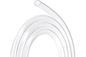 TA-VIGOR 8mm ID 10mm OD PVC Clear Vinyl Tubing, 2M Length Plastic Tube, Food Grade Flexible Water Pipe for Transfer Water, Oil, Air, Garden Irrigation, Water Hose, Fish Tank, Aquarium