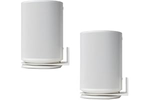 shinar Soporte de Pared de Metal Compatible con Sonos Era 100, Ahorro de Espacio, Soporte para Accesorios Compatible con Era 100 gestión de Cables integrada de 12 kg (2-Pack, Blanco)