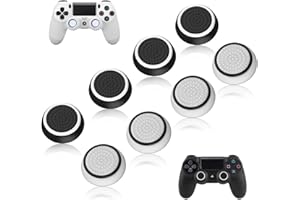 ORMROMRA Lot de 8 capuchons de protection pour manette de jeu, embouts de protection pour joystick universels (noir, blanc)
