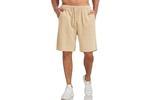 Zetieny Męskie spodenki sportowe lniane letnie szorty lekkie spodenki fitness trening męskie spodnie na co dzień ze sznurkiem i kieszeniami