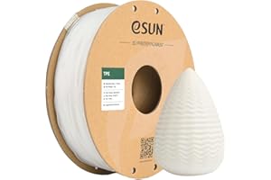 ‎ESUN eSUN Elastyczny filament TPE 1,75 mm, wysoka elastyczność TPE-83A, dokładność wymiarowa +/- 0,05 mm, szpula 1 kg, filament do drukowania 3D do drukarek 3D, naturalny