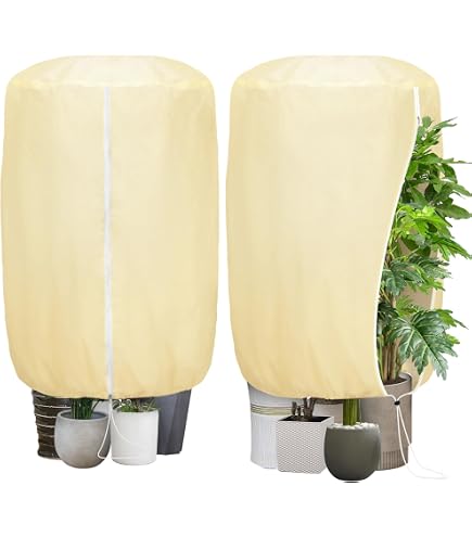 Protection Hivernale Pour Plantes 80g/m² Avec Cordon Et Fermeture Éclair - Housse Anti-Gel Épaisse