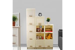 AVZEEGO Plastic Multi-Purpose Organizer Modular Storage Box for Clothes, Kitchen, Bedroom & Living Room Stackable Rack, Space-Saving Wardrobe Cabinet Wardrobe for Cloth (WHITE, 1 LAYER)