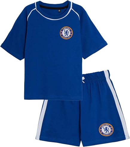 Manchester City FC Pyjama Court Officiel Garçon – Ensemble Football Bleu Pour Enfant Fan Des Cityzens