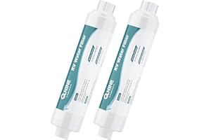 QNINE RV-Wasserfilter für Wohnmobil, Camping, Gartenarbeit, Trinken, Marine und Autowäsche, NSF-zertifiziert & KDF-Technologie, reduziert schlechten Geschmack, 20-Mikron Sedimentfilter, 2er-Pack