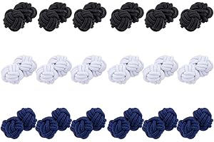 Hobbspring 18Pcs 3 Colors Silk Knot Fabric Cufflinks 10mm Chinese Closure Knots Sewing Buttons Fabric Ball Buttons for Cheongsam Tang Suit Costumes Outfit Sewing