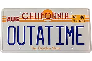Super6props OUTATIME DeLorean Replica Prop License Plate Embossed/Metal Stamped on Aluminium. Dimensions 300mm x 150mm.