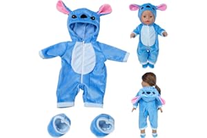TOMICY Doll Clothes Accessories Costume Jumpsuit Doll Clothes American 43cm Girl Doll Outfits, for 18 Inch New Born Baby Dolls